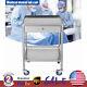 Medical Trolley Stainless Steel Cart Dental Lab Mobile Rolling Cart & Drawer New