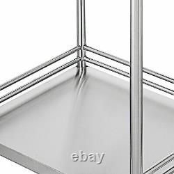 Medical Trolley Stainless Steel Cart Dental Lab Mobile Rolling Cart + Drawer NEW