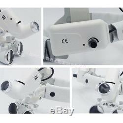 NEW 3.5X 420mm 2in1 medical optical Dental Binocular Loupes Magnifier Headlight