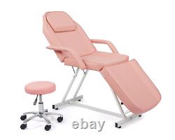 NEW ADJUSTABLE PORTABLE MEDICAL DENTAL CHAIR WithSTOOL COMBINATION PINK