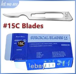 New #15C Carbon Steel Sterile Surgical Scalpel Blades Dental Medical Instruments