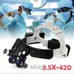 New Medical Dental Surgical Headband Loupe 420mm Binocular Magnifier AC 110V 5W