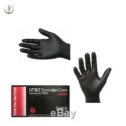 Nitrile Disposable Examination Gloves Powder-Free Dental Medical Black 5 Mil