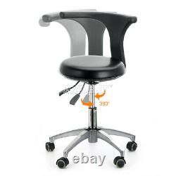 PU Leather Dental Medical Doctor's Stool Adjustable Mobile Chair 360°Rotation