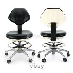 PU Leather Medical Dental Doctor Assistant Stool Adjustable Mobile Chair Black