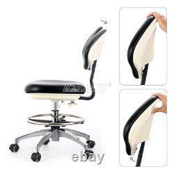 PU Leather Medical Dental Doctor Assistant Stool Adjustable Mobile Chair Black