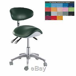 PU Leather Medical Dental Saddle Chair Adjustable Mobile Doctors Nurse Stools
