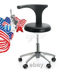 PU Leather Medical Dental Stool Doctor Assistant Mobile Chair Adjustable Black