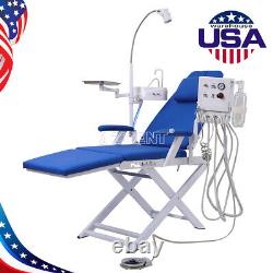 Portable Dental Folding Chair With LED Light Air Turbine Unit Medical Equipment