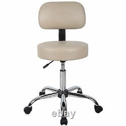 Rolling Medical Exam Stool Chair Doctor Dental Office Adjustable Furniture Beige