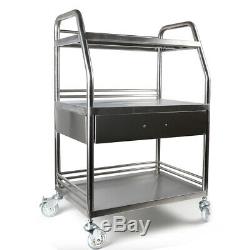 Stainless Steel Three Layers Serving Medical Hospital Dental Lab Cart Trolley US