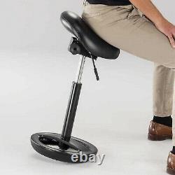 Tall Saddle Stool Black Medical Dental Office Chair Ergonomic Adjustable Height