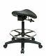 Tall Saddle Stool Black Medical Dental Office Chair Ergonomic Adjustable Salon