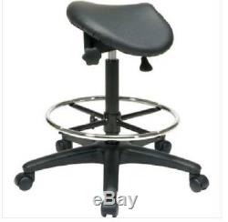 Tall Saddle Stool Black Medical Dental Office Chair Ergonomic Adjustable Salon