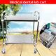 Thick Stainless Two Layer Medical Serving Dental Lab Cart Trolley Portable Usa