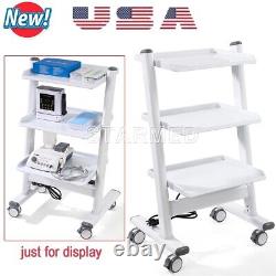 Three Layer Dental Trolley Mobile Instrument Cart Medical Tool Cart with Socket
