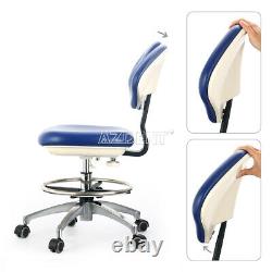 UPS Dental Medical Chair Stool Adjustable Height Mobile Backrest PU Leather