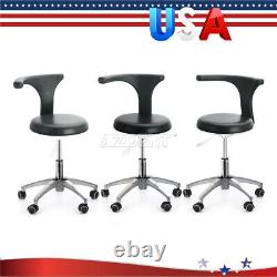 UPS Dental Mobile Chair Medical Dentist Chair Doctor Stool PU Leather Black