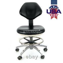USA Dental Medical Doctor Assistant Stool Mobile Chair Adjustable PU Leather