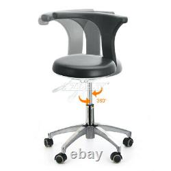 US Dental Medical Doctor Assistant Stool Mobile Chair Adjustable PU Leather 360°