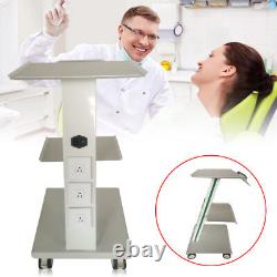 White Dental Mobile Rolling Serving Cart Tool Table 3 Tiers Medical Trolley