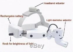 Wiresless 5W LED Dental Medical Surgical Headlight Head Light + 2 Batteries