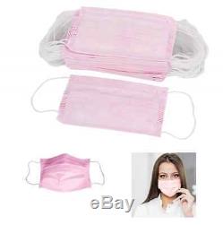 100 Pcs Soft Pink Earloop Respiratoire Masque Nail Salon Vétérinaire Médical Dentaire