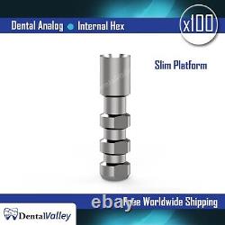 100x Implant Dentaire Analogique Pour Plate-forme Mince Ø 2,9 MM Hexagone Interne 2.1 Laboratoire