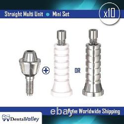 10x Dental Titanium Straight Multi Unit + Plastic/titanium Manche 1mm-6mm Longueur