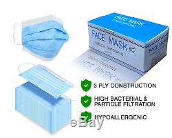 200-pack Jetable Masque Chirurgical Médical Dentaire Industrielle 3-ply