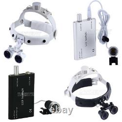 3.5x Bandeau Dentaire Chirurgical Médical Binoculaire Loupes Led Phare 2 Couleur