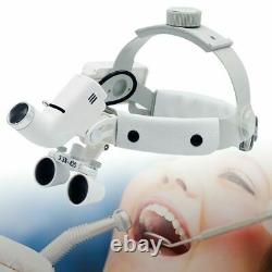 3.5x Médical Chirurgical Dentaire Binoculaire Loupes Magnificateur De Bande Frontale Led Phare