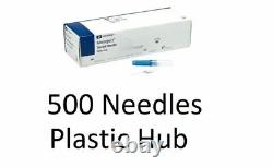500 Monoject Kendall Plastic Hub Dental Medical Aiguilles 30g Short Blue USA