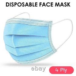 500 Pcs 4-ply Bleu Masque Facial Earloop Chirurgical Médical Dentaire Autorisee 3