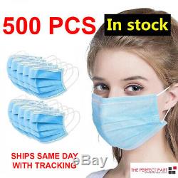 500 Pcs Visage Masque Chirurgical Médical Dentaire À Usage Unique 3-ply Earloop Bouche Couverture