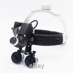 5w Led Chirurgicale Médicale Dentaire Phare Lampe Frontale + 3.5x420mm Loupes Loupe