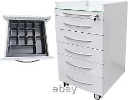 Armoire de rangement dentaire à 5 tiroirs - Chariot utilitaire mobile - Armoire médicale de bureau