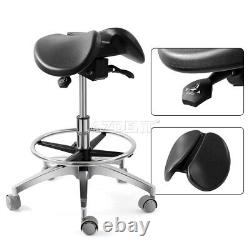 Azdent Selle Selle Puleather Medical Doctor's Selle Réglable Chaise Mobile 360°