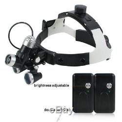 Bandeau Médico-chirurgical Dentaire Ajustable 3.5x Loupes Binoculaires Phares Led