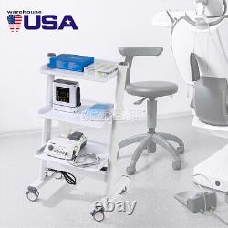 Chaise dentaire pliante portable + turbine à 4 trous / chariot d'outils médicaux à trois couches