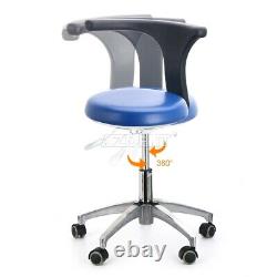 Chaise mobile réglable pour dentiste en cuir PU noir