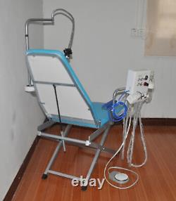 Chaise pliante dentaire médicale portable avec système d'approvisionnement en eau de rinçage de turbine et outil.