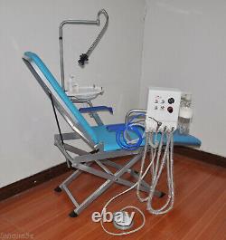 Chaise pliante médicale dentaire portable avec système d'approvisionnement en eau à turbine et LED