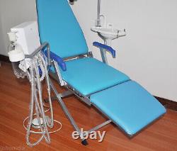 Chaise pliante médicale dentaire portable avec système d'approvisionnement en eau à turbine et LED