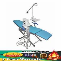 Chaise pliante médicale dentaire portable avec système d'approvisionnement en eau pour turbine et LED
