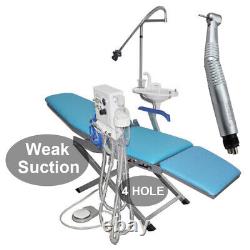 Chaise pliante médicale dentaire portable avec système d'approvisionnement en eau pour turbine et LED