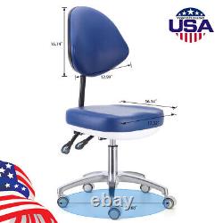 Chaise roulante ajustable en cuir PU à 5 roues pour dentiste médical dentaire