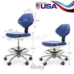 Chaise roulante bleue de bureau ajustable pour assistant médical dentaire