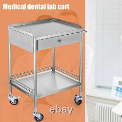 Chariot De Laboratoire Dentaire Médical Chariot En Acier Inoxydable Tiroir À Deux Couches Hôpital/clinique