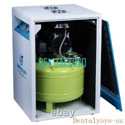 Compresseur D'air Sans Huile Greeloy Portable Dental Medical Lab Avec Cabinet Silencieux